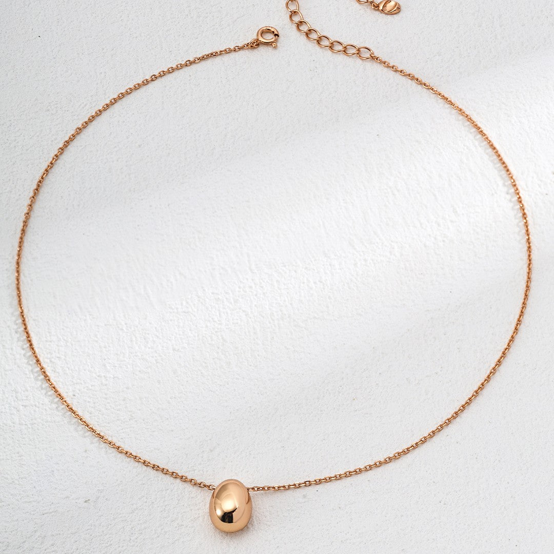Minimalist Polished Pendant Necklace | S925 Sterling Silver, Vintage Gold