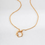 Minimalist Loop Necklace | S925 Sterling Silver, Vintage Gold