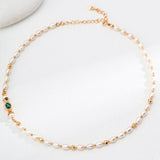 Malachite & Pearl Necklace | S925 Sterling Silver, Vintage Gold