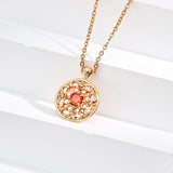 Vintage Red Zircon Necklace | S925 Sterling Silver, Vintage Gold