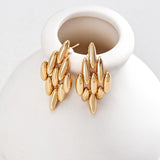 Geometric Oval Cluster Earrings | S925 Sterling Silver, Vintage Gold