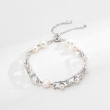 Oriental Window Pearl Bracelet | S925 Sterling Silver, Vintage Gold / White Gold