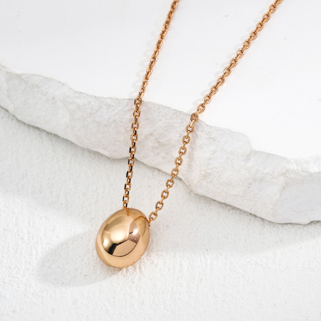Minimalist Polished Pendant Necklace | S925 Sterling Silver, Vintage Gold