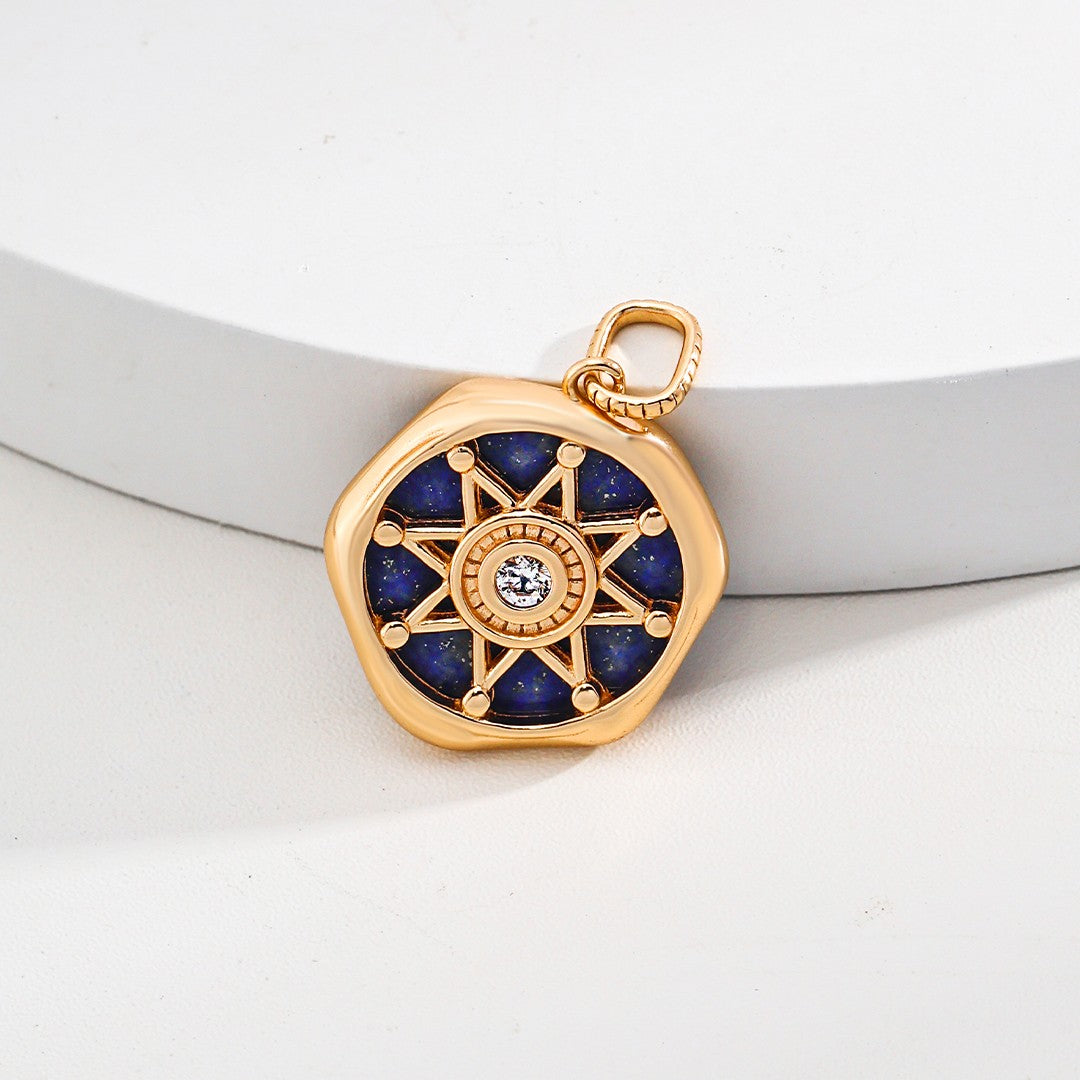 Lapis Lazuli Necklace | S925 Sterling Silver, Vintage Gold