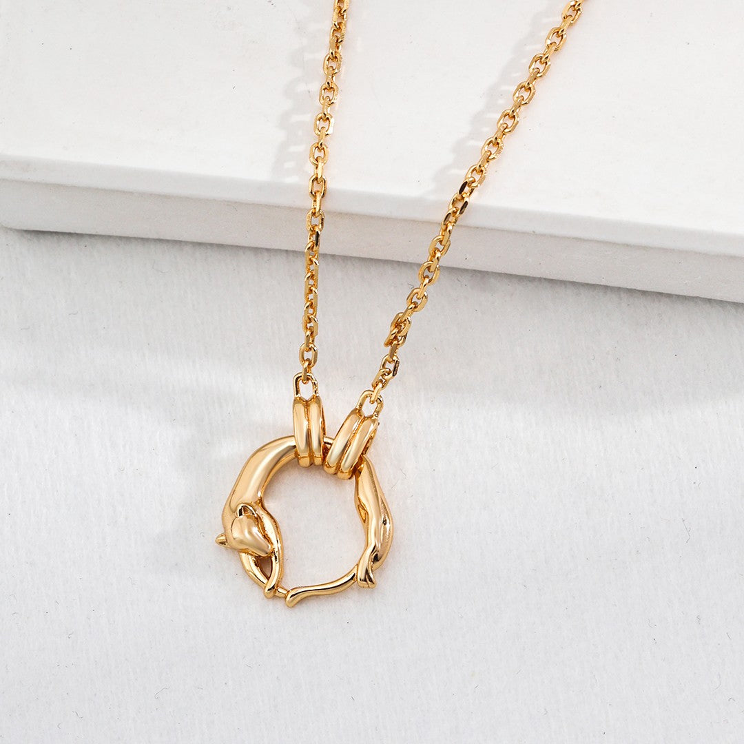 Minimalist Loop Necklace | S925 Sterling Silver, Vintage Gold