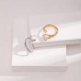 Pearl & Zircon Ring | S925 Sterling Silver, Adjustable, White Gold / Vintage Gold