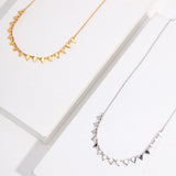 Geometric Triangle Necklace | S925 Sterling Silver, Vintage Gold / White Gold
