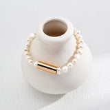 Minimalist Pearl Bracelet | S925 Sterling Silver, Vintage Gold