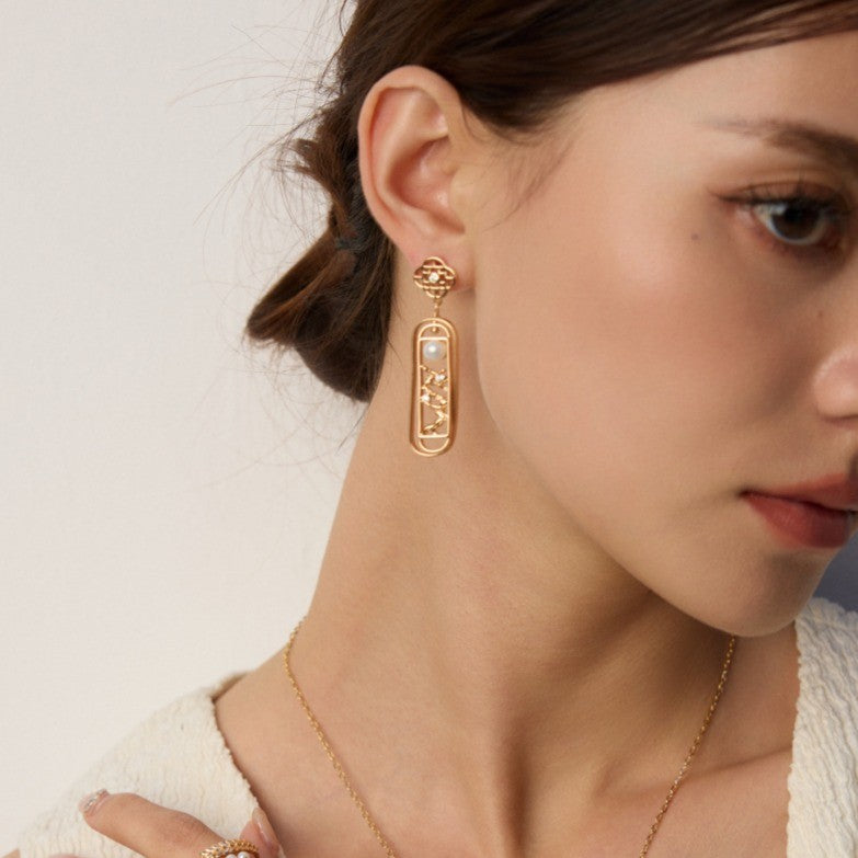 Elegant Baroque Pearl & Zircon Drop Earrings | S925 Sterling Silver