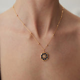 Lapis Lazuli Necklace | S925 Sterling Silver, Vintage Gold