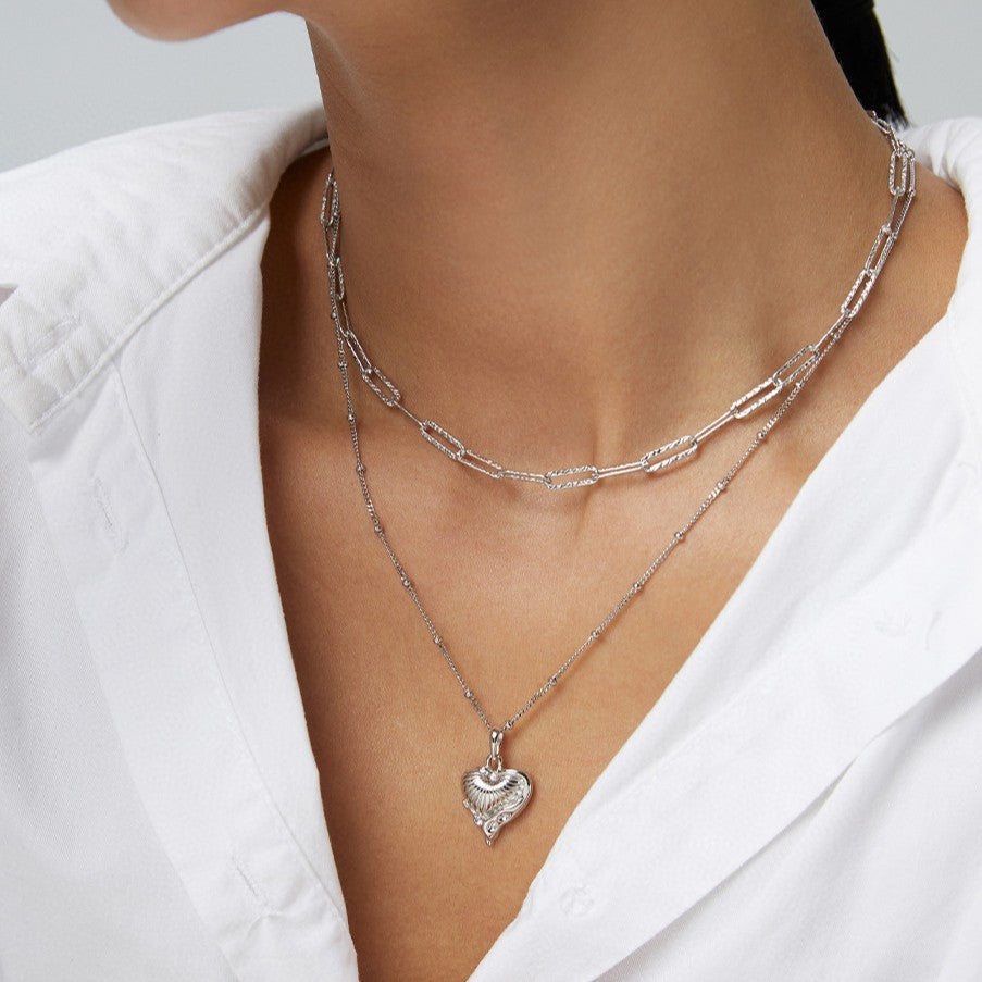 Honey Heart Necklace | S925 Sterling Silver, Vintage Gold / White Gold
