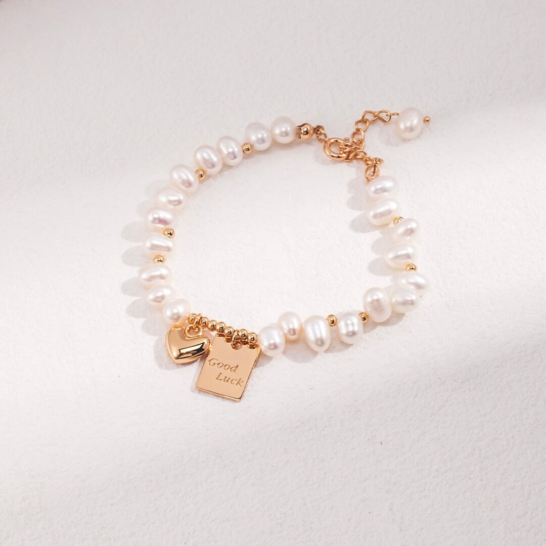Pearl Good Luck Charm Bracelet