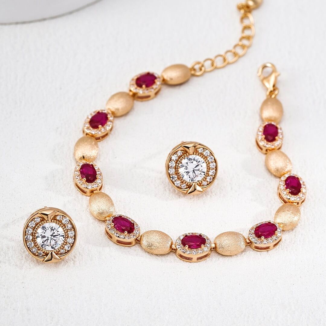 Ruby Red Zircon Bracelet