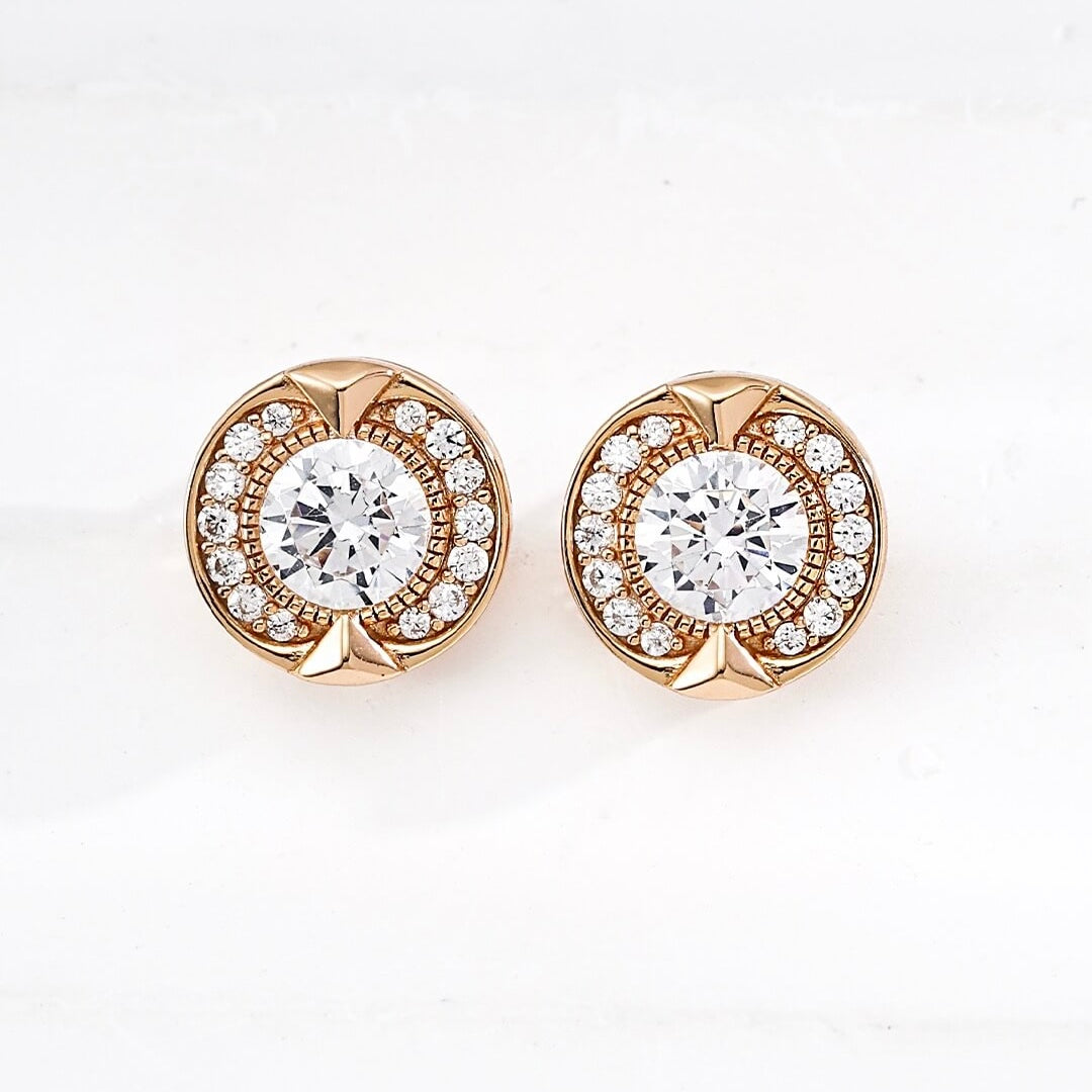 Vintage Zircon Stud Earrings