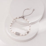 Pearl, Onyx & Zircon Bracelet | S925 Sterling Silver, White Gold / Vintage Gold