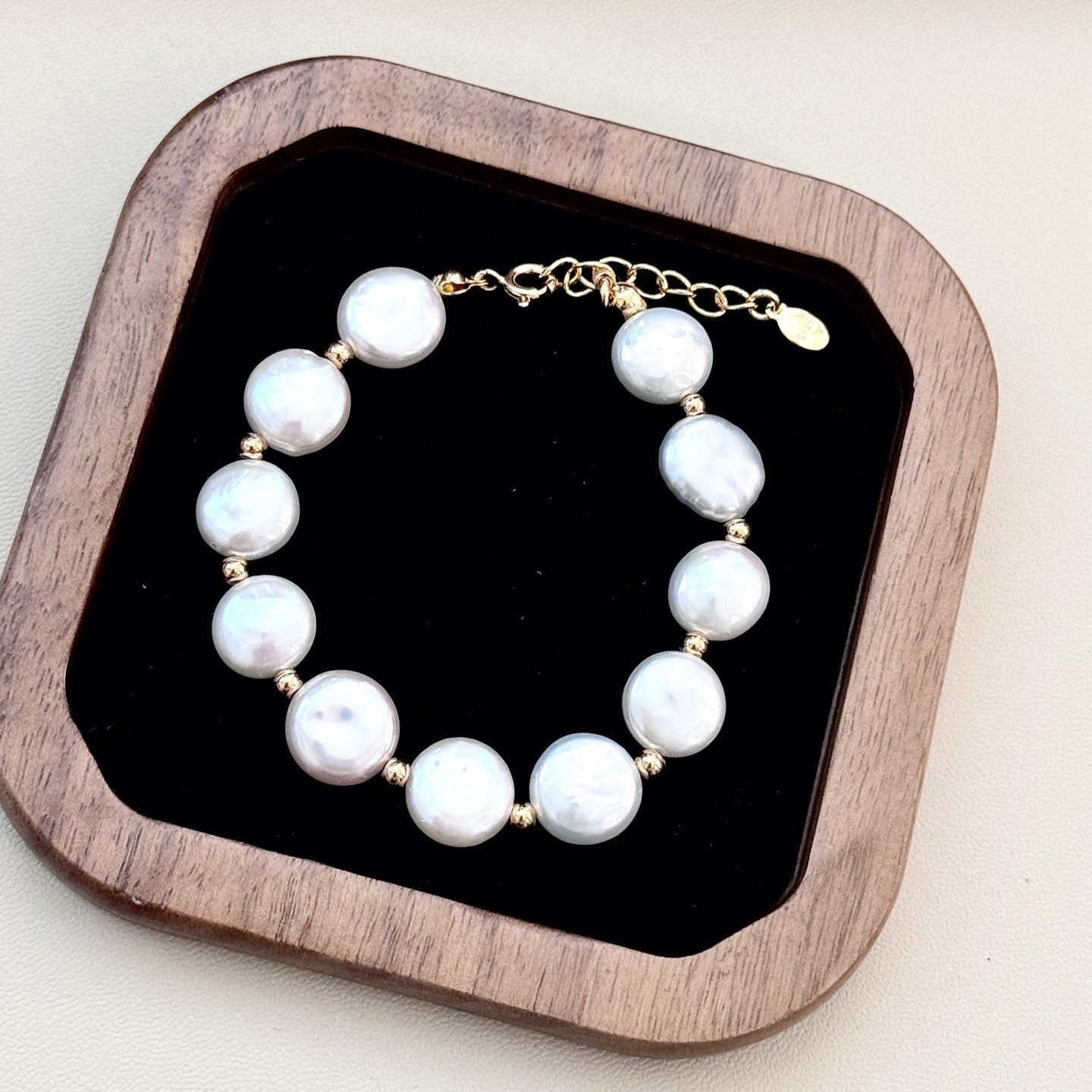 Baroque Pearl Bracelet | S925 Sterling Silver, Vintage Gold