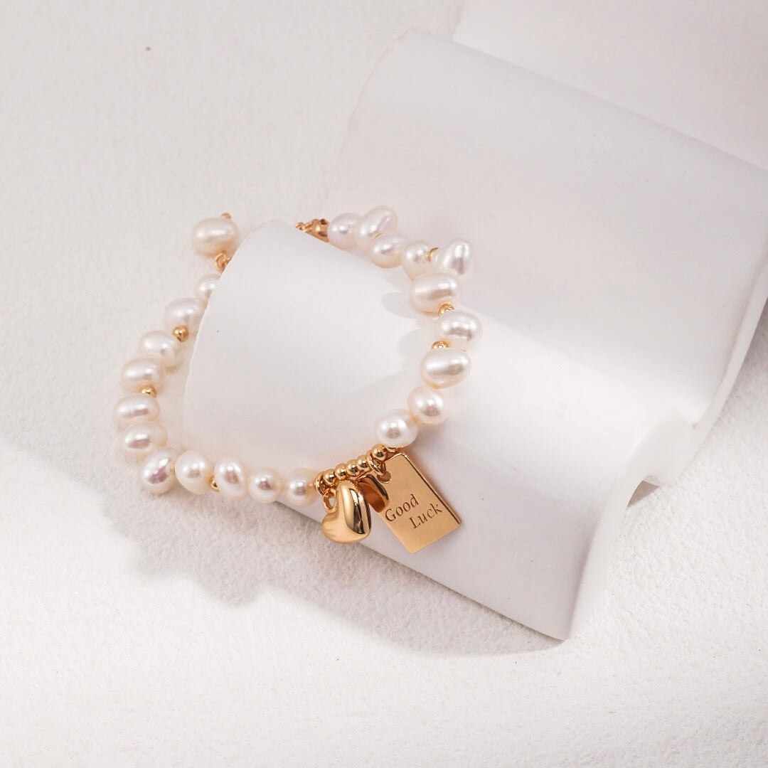 Pearl Good Luck Charm Bracelet
